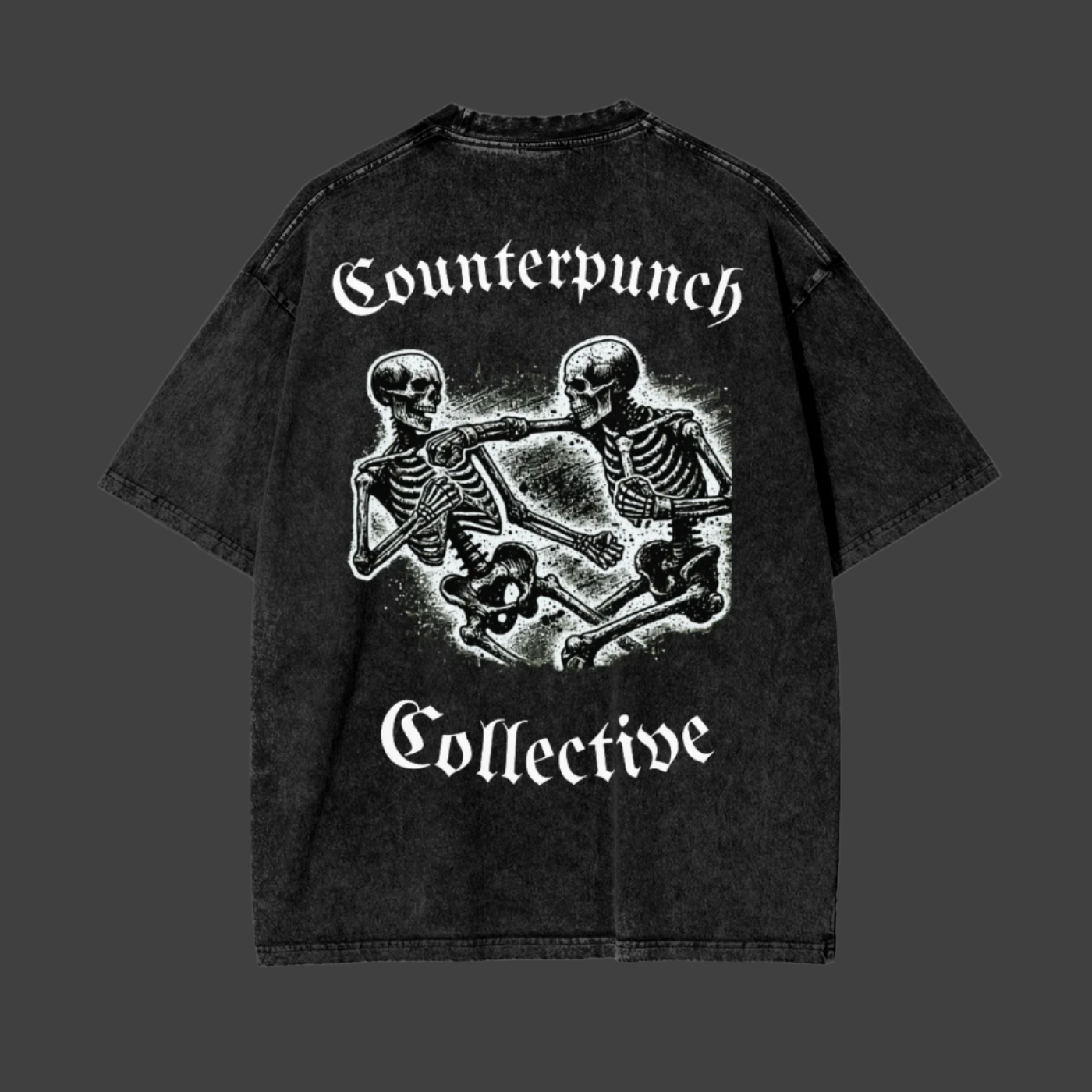 Bones Snow Washed Oversized Tee - Counterpunch Collective