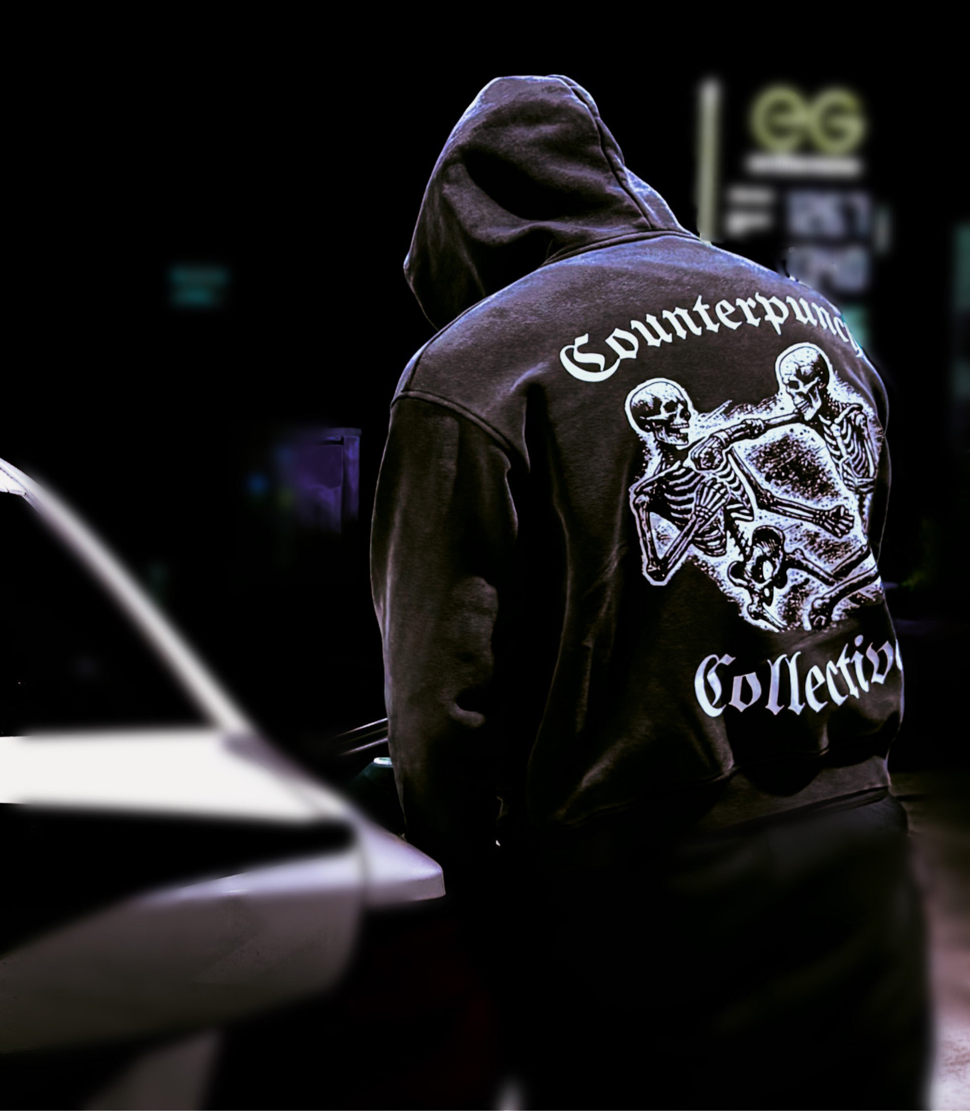 Bones Cotton Fleeced Boxy Hoodie - Counterpunch Collective