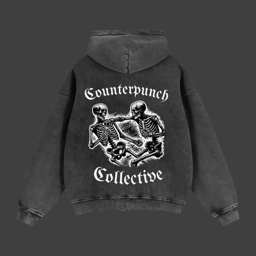 Bones Cotton Fleeced Boxy Hoodie - Counterpunch Collective